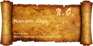 Nyerges Olga névjegykártya